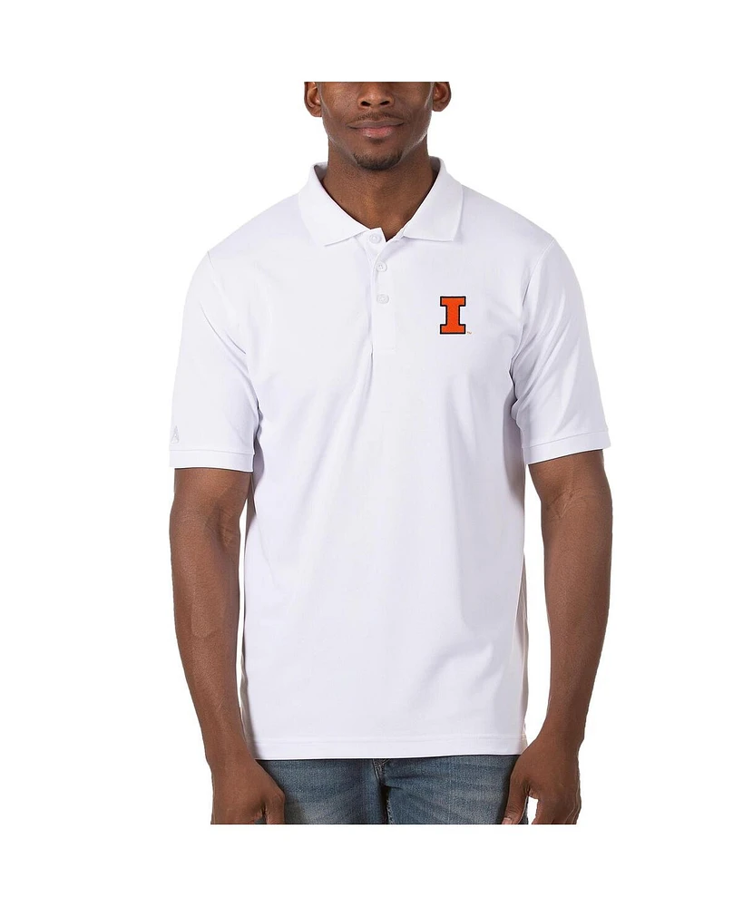 Antigua Men's White Illinois Fighting Illini Legacy Pique Polo