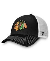 Fanatics Men's Black Chicago Blackhawks Core Trucker Adjustable Hat