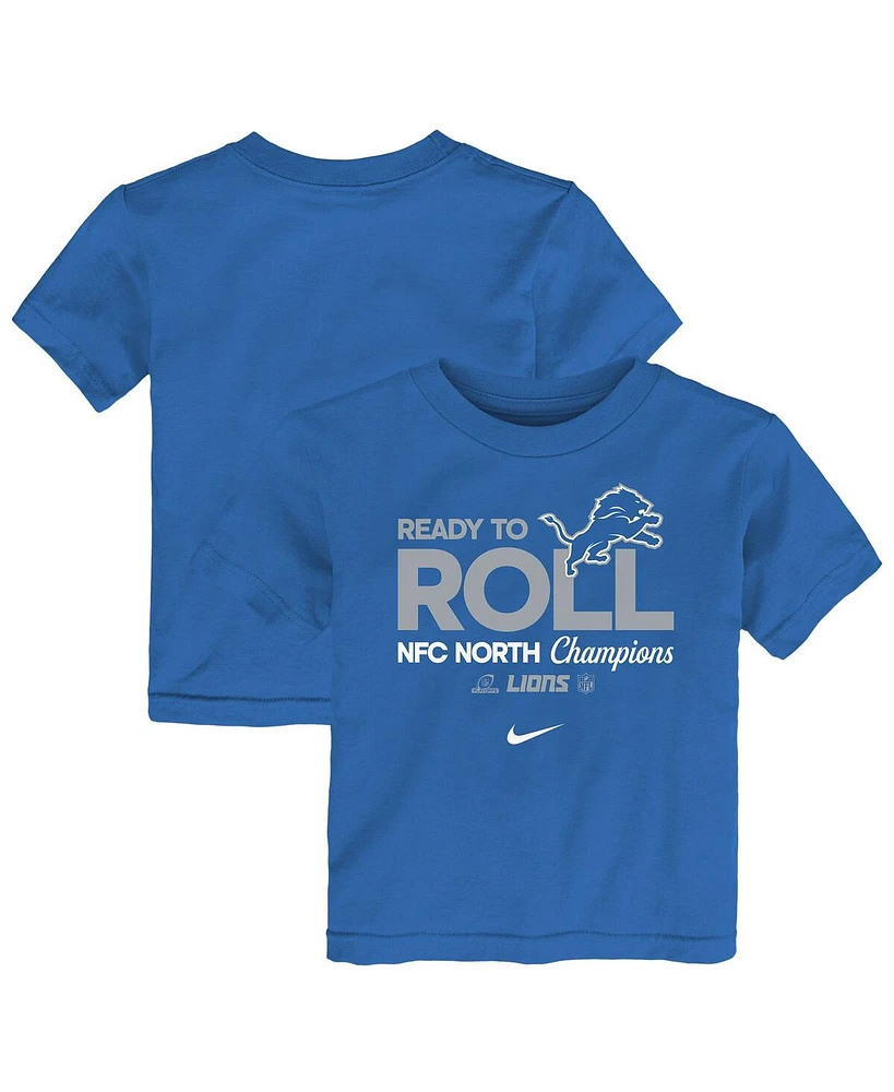 Nike Toddler Blue Detroit Lions 2024 Nfc North Division Champions Locker Room Trophy Collection T-Shirt