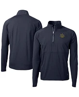 Cutter Buck Men's Navy Notre Dame Fighting Irish Play Like A Champion Today Adapt Eco Knit Stretch Hybrid Quarter-Zip Pullover Top