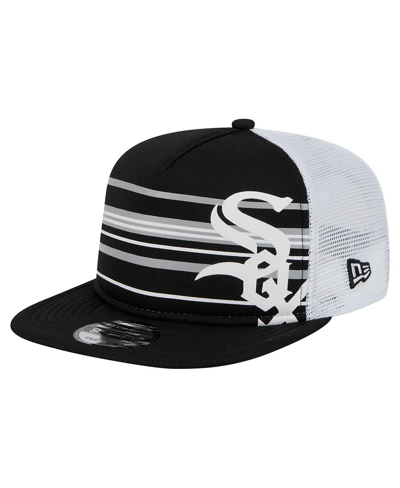 New Era Men's Black Chicago White Sox 9FIFTY A-Frame Trucker Snapback Hat