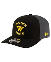 New Era Men's Black/Charcoal Golden State Warriors Statement Edition Jersey Hook 9SEVENTY Stretch-Snap Hat