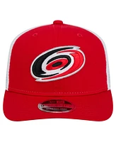 New Era Men's Red/White Carolina Hurricanes Core Trucker 9SEVENTY Stretch-Snap Hat