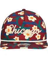 New Era Men's Crimson Chicago Bulls Vacation Floral Golfer Snapback Hat