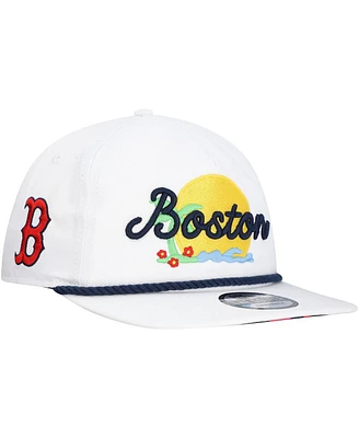 New Era Men's White Boston Red Sox Paradise Golfer Adjustable Hat