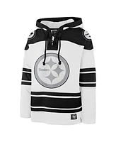 '47 Brand Men's White Pittsburgh Steelers After Image Superior Lacer Pullover Hoodie