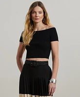 Lauren Ralph Women's Off-the-Shoulder Cropped Sweater