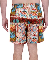 Robert Graham Men's Drew Floral Print Drawstring 7" Swim Trunks