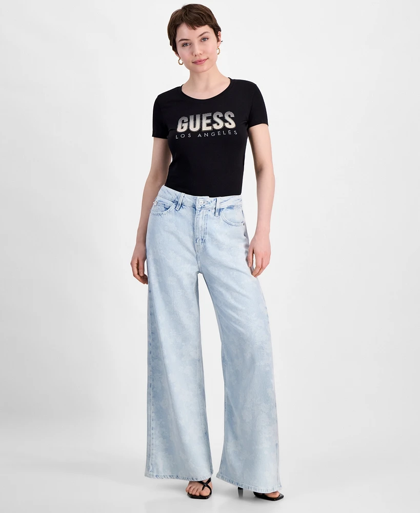 Guess Women's Bellflower Wide-Leg High-Rise Jeans