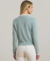 Lauren Ralph Women's Two-Tone Cotton-Blend Cardigan