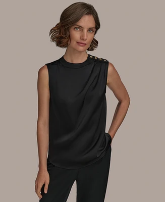 Donna Karan New York Women's Button-Trim Sleeveless Top