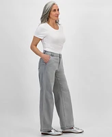 Style & Co Petite High-Rise Wide-Leg Denim Jeans, Exclusively at Macy's