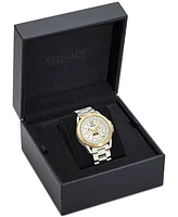 Versace Men's Swiss V-Galaxy Moonphase Two-Tone Stainless Steel Bracelet Watch 43mm