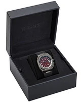 Versace Men's Swiss Automatic V-Contempo Gmt Black Tpu Strap Watch 40x48mm