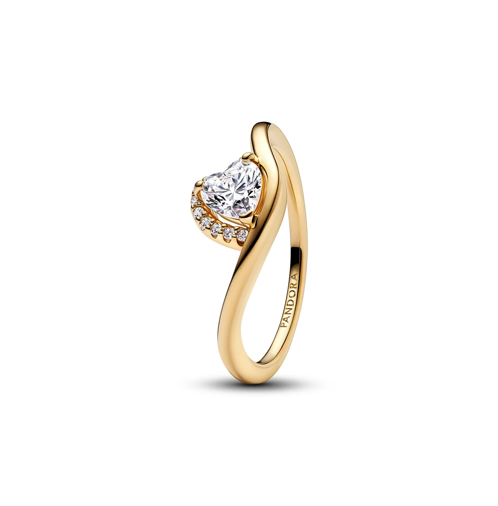 Pandora 14K Gold Plated Wavy Heart Ring