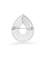 Swarovski Matrix Rhodium Plated White Brooch