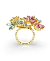 Swarovski Idyllia Gold-Tone Plated Flower Ring