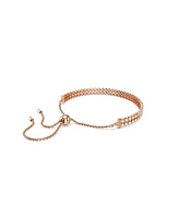 Swarovski Matrix Round Cut White Rose Gold-Tone Plated Tennis Bracelet