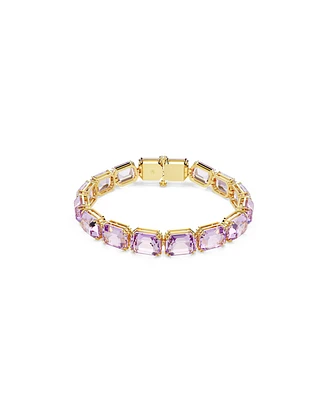 Swarovski Millenia Octagon Cut Purple Gold-Tone Plated Tennis Bracelet