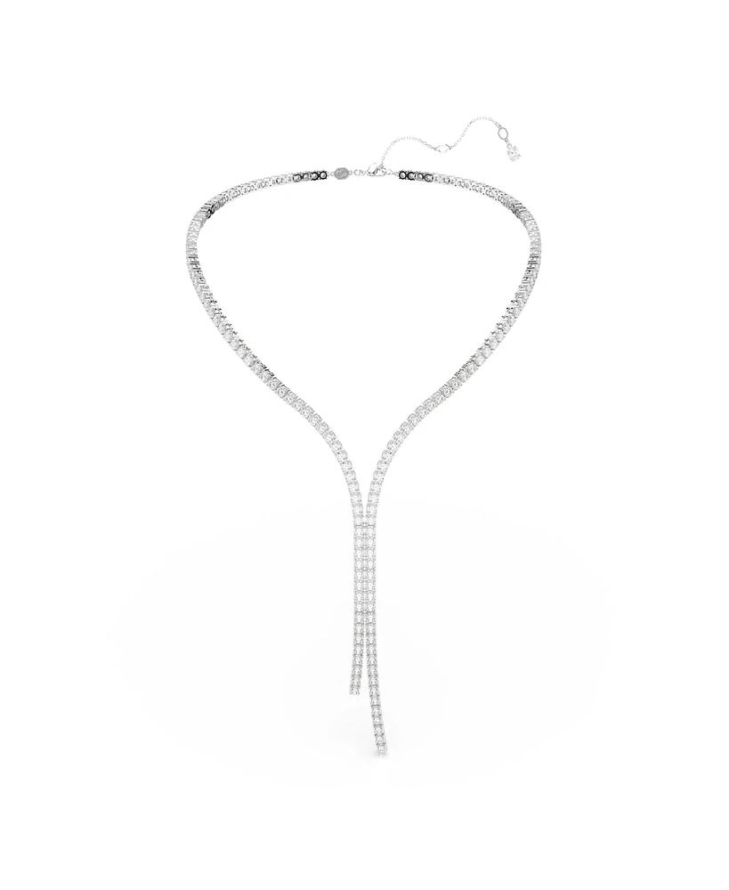 Swarovski Matrix Round Cut White Rhodium Plated Y Necklace