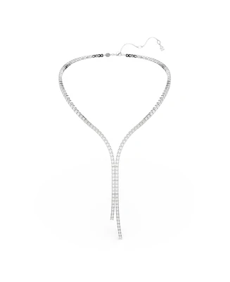 Swarovski Matrix Round Cut White Rhodium Plated Y Necklace