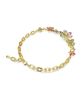 Swarovski Idyllia Mixed Cuts Flower Multicolored Gold-Tone Plated Necklace