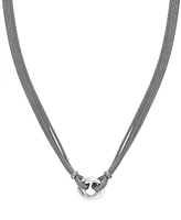 Love Knot Double Mesh Chain Pendant Necklace in Sterling Silver, 18"