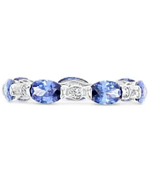 Blue & White Cubic Zirconia Band Ring (5-7/8 ct. t.w.) Sterling Silver