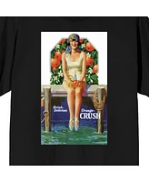 Orange Crush Men's Woman On Bench Drink Delicious Black T-shirt-3XL