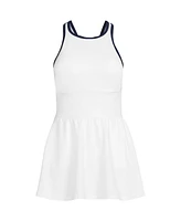 Lands' End Women's Tugless High Neck Swim Dress Swimsuit