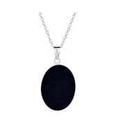 Bling Jewelry Black Oval Female Lolita Skelton Cameo Pendant Bezel Sterling Silver