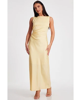 Quiz Women's Satin Ruched Side Maxi Dress