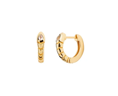 Snake Huggie Earrings in 14K Gold-Plated Sterling Silver