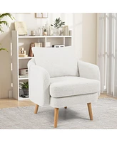 Sherpa Accent Chair Modern Living Room with Seat Cushion