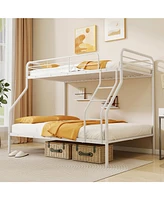 Sturdy Over Bunk Bed with Ladder and Full-Length Safety Rails