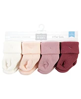 Hudson Baby Cotton Rich Baby Terry Socks 16-Pack, Solid Blush Pink, 6-12 Months