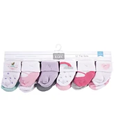 Hudson Baby Cotton Rich Baby Terry Socks 24-Pack, Pink Unicorn, 0-3 Months