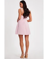 Quiz Women's Scuba Foam Mini Dress with Diamante Bow Detail