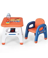 Kids Activity Table and Chair Set with Montessori Toys for Preschool and Kindergarten Learning Fun