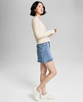 And Now This Women's Drawstring Denim Mini Skirt, Exclusively at Macy's