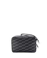 Pre-Owned Balenciaga Signature Clutch Bag Bb Monogram Coated Canvas