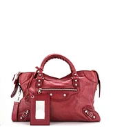 Pre-Owned Balenciaga Medium City Giant Studs Bag Leather