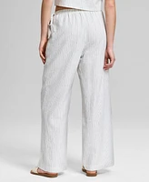 And Now This Women's Wide-Leg Side-Tie Striped Pants, Exclusively at Macy's