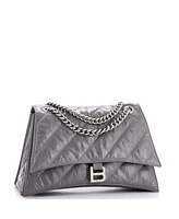 Pre-Owned Balenciaga Crush Chain Flap Bag Quilted Crushed Calfskin