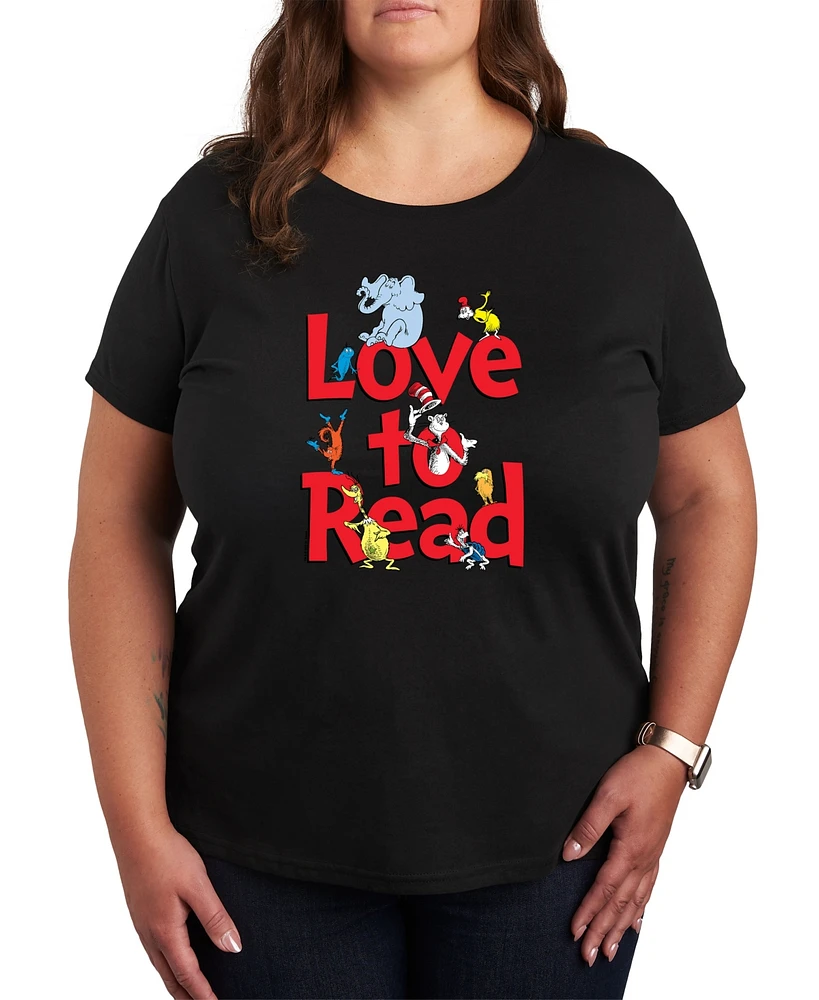 Hybrid Apparel Trendy Plus Dr. Seuss Love to Read Graphic Crewneck T-Shirt