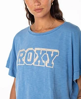 Roxy Juniors' Cotton Graphic Logo Crewneck Tee