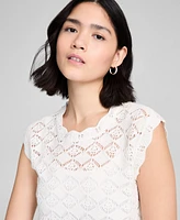 And Now This Women's Crewneck Scalloped Sweater Vest