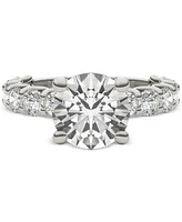 Charles & Colvard Moissanite Solitaire & Trellis-Set Side Stone Ring (3-3/4 ct. t.w.) in 14k White Gold