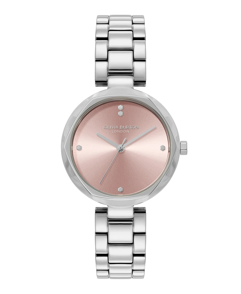 Olivia Burton Women's Dimension Silver Tone Bracelet Watch, 32mm