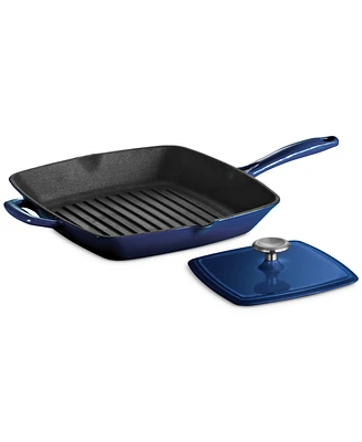 Tramontina Enameled Cast Iron 11" Grill Pan with Press